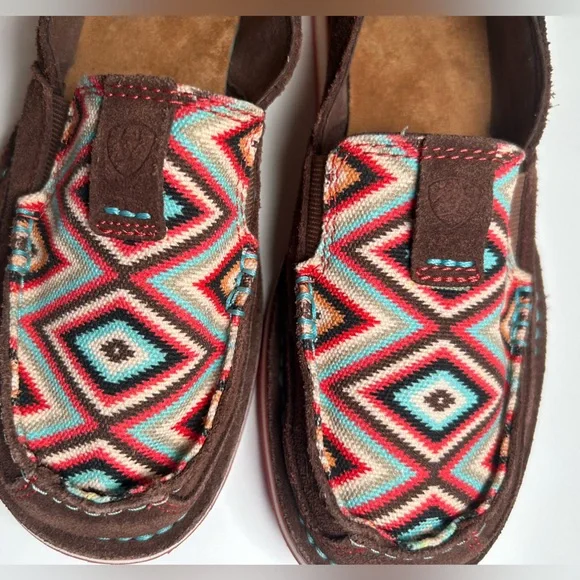 Ariat Women's Cruiser Palm Brown Suede Serape Mesh Slip On Shoes Loafers Sz 7.5 - Picture 16 of 16